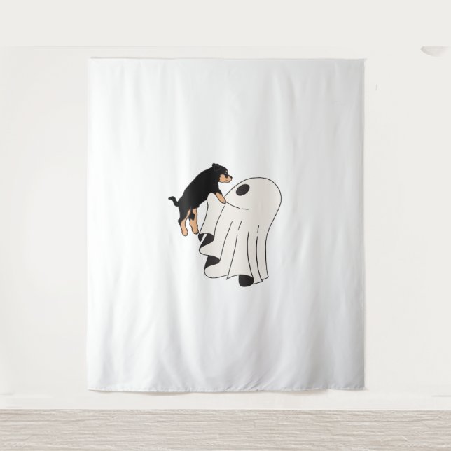 Boo Dog Halloween Dog Spooky Tapestry (Front)