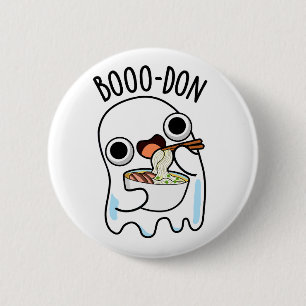Boo-don Funny Ghost Udon Pun  Button