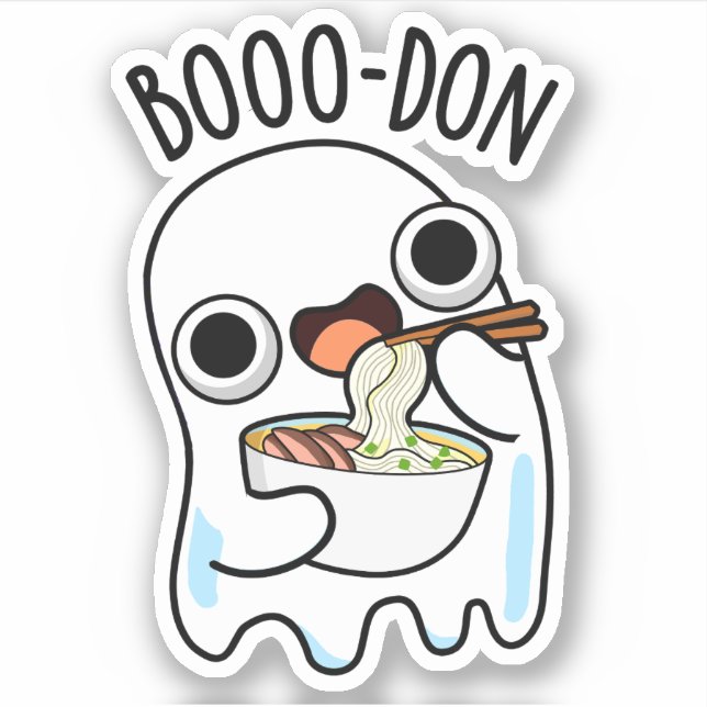 Boo-don Funny Ghost Udon Pun  Sticker (Front)
