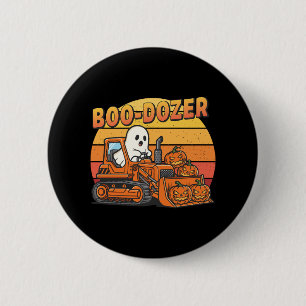 Boo Dozer Ghost Funny Halloween Button