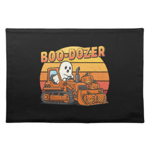 Boo Dozer Ghost Funny Halloween Cloth Placemat