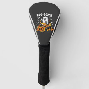 Boo Dozer Halloween Ghost Bulldozer_1 Golf Head Cover