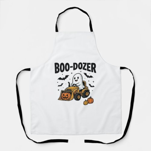 Boo-Dozer Halloween Ghost Bulldozer Design_1 Apron