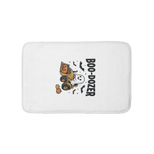 Boo-Dozer Halloween Ghost Bulldozer Design_1 Bath Mat
