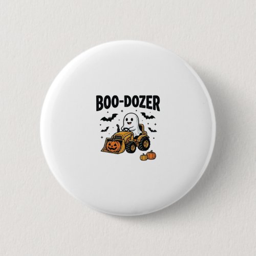 Boo-Dozer Halloween Ghost Bulldozer Design_1 Button