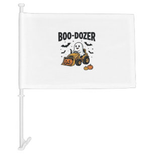 Boo-Dozer Halloween Ghost Bulldozer Design_1 Car Flag