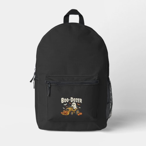 Boo-Dozer Halloween Ghost Bulldozer Design_1 Printed Backpack