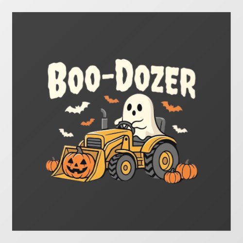 Boo-Dozer Halloween Ghost Bulldozer Design_1 Window Cling
