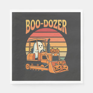 Boo-Dozer Halloween Ghost Pumpkin Bulldozer Napkins