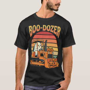 Boo-Dozer Halloween Ghost Pumpkin Bulldozer T-Shirt