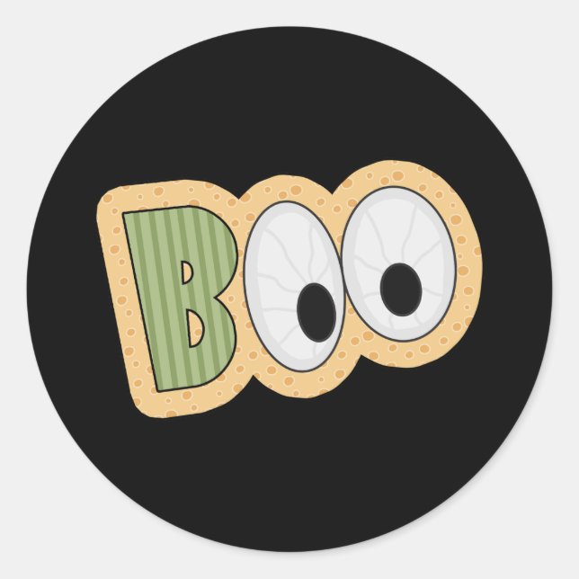 BOO Eyeballs Halloween Art Classic Round Sticker (Front)