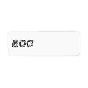 BOO fabric font letters black and white Label