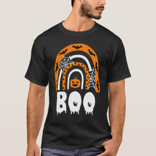 Boo Fall Autumn Halloween Rainbow  Halloween Costu T-Shirt