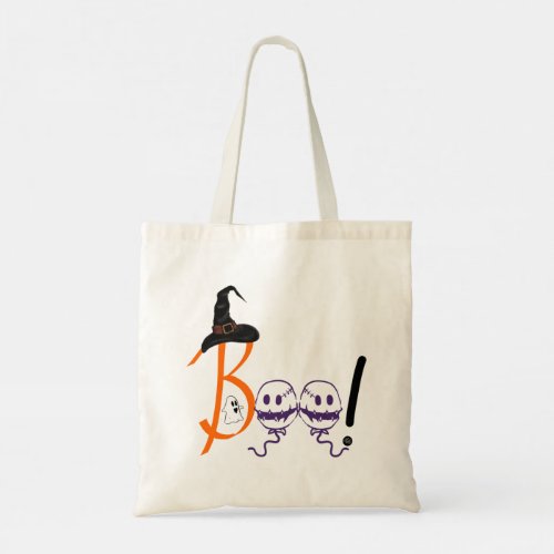 Boo Fantasma y Caras Espeluznantes de Halloween Tote Bag