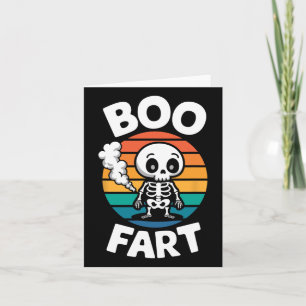 Boo Fart Funny Farting Skeleton For Halloween Card