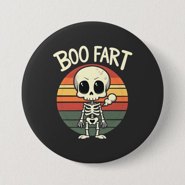 Boo fart Funny Spooky Pastel Ghost Goth Retro  Button (Front)