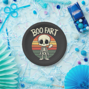 Boo fart Funny Spooky Pastel Ghost Goth Retro  Paper Plates