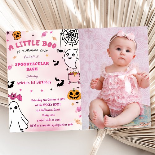 Boo First Birthday  Our Little Boo Is Turning One Invitation