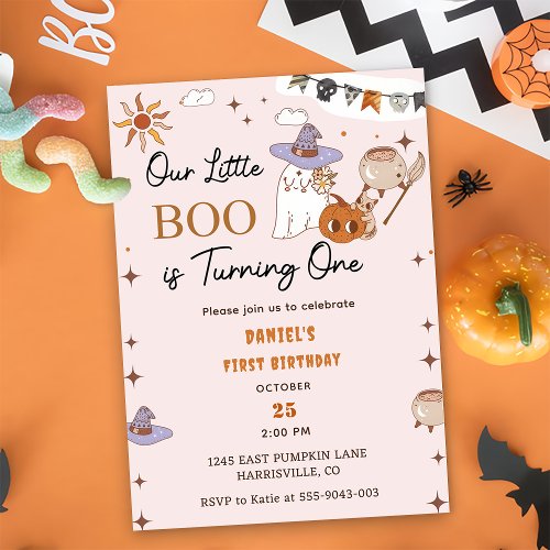 Boo First Birthday Our Little Boo Is Turning One  Invitation