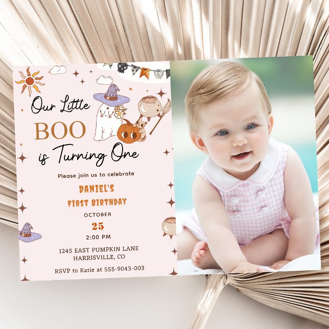Boo First Birthday Our Little Boo Is Turning One  Invitation (Creator Uploaded)