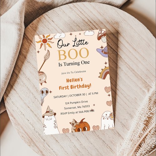 Boo First Birthday Our Little Boo Is Turning One Invitation