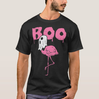 Boo Flamingo Ghost Fun Halloween Animal Bird Men W T-Shirt