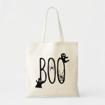 Boo Friendly Ghost Whimsical Spooky Halloween Tote