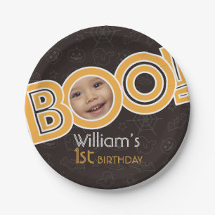 Boo!! fun Halloween birthday card Paper Plates