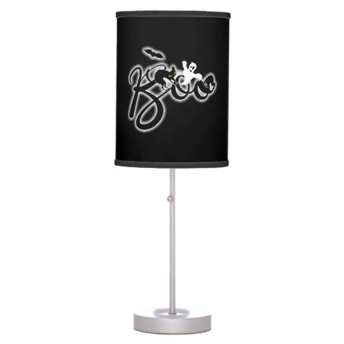 Boo Funny Bat Ghost Cat design for Halloween Table Lamp