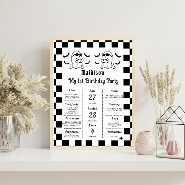 Boo Funny Black Halloween Party Milestone Sign (Creator Uploaded)