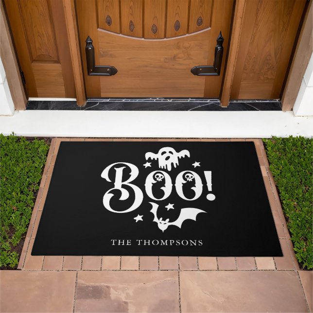 "Boo" Funny Ghost Halloween Doormat (Outdoor)