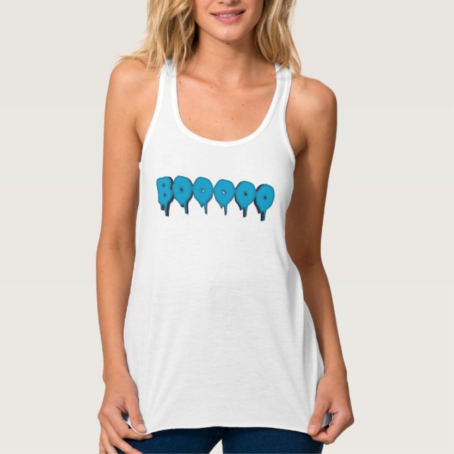 boo funny ghost text tank top (Front)
