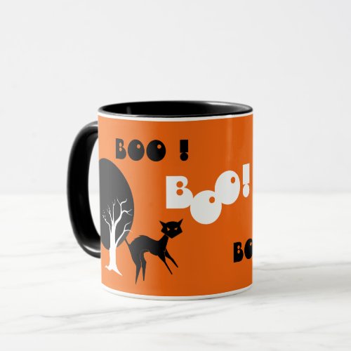 Boo Funny Ghosts Black Cat Halloween Gift Mug