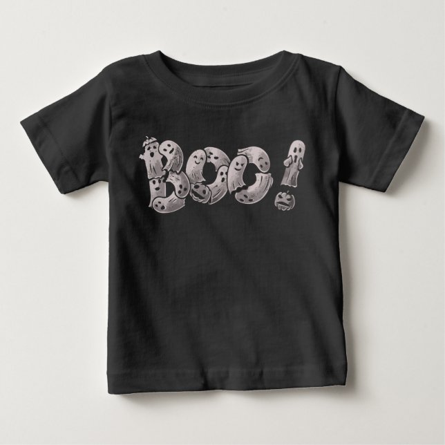 Boo Funny Ghosts Cute Baby Boy Girl Halloween 2023 Baby T-Shirt (Front)