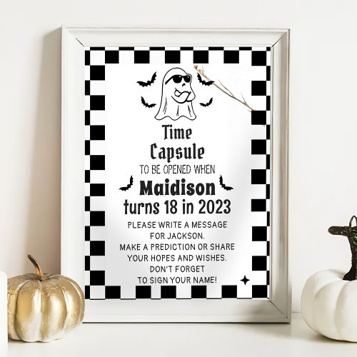 Boo Funny Halloween Baby Shower Game Capsule Sign