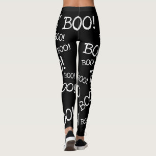 Boo! Funny Halloween Ghost Boo Butt Leggings