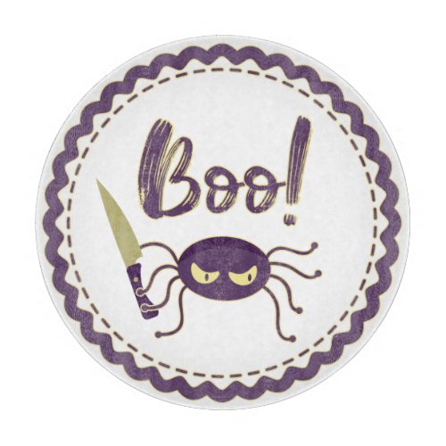 Boo funny Halloween spider character knife hand Cutting Board