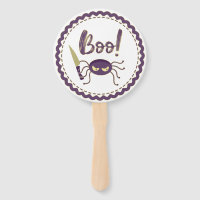 Boo funny Halloween spider character knife hand