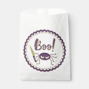 Boo funny Halloween spider character knife hand Favor Bag