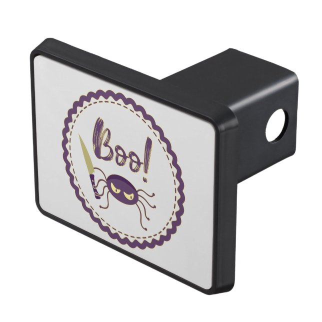 Boo funny Halloween spider character knife hand Hitch Cover (Top Right)