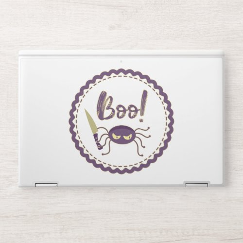 Boo funny Halloween spider character knife hand HP Laptop Skin