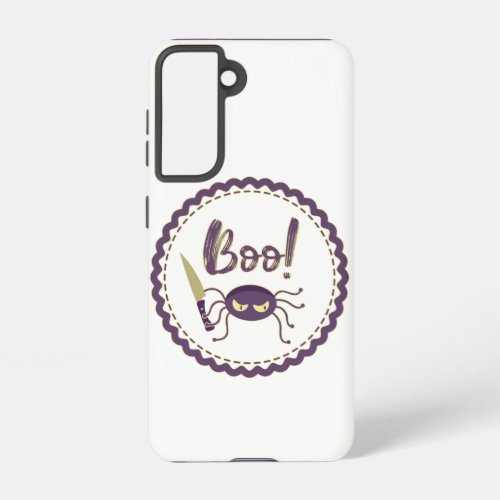 Boo funny Halloween spider character knife hand Samsung Galaxy S21 Case