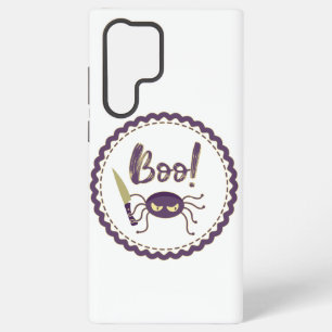 Boo funny Halloween spider character knife hand Samsung Galaxy S22 Ultra Case