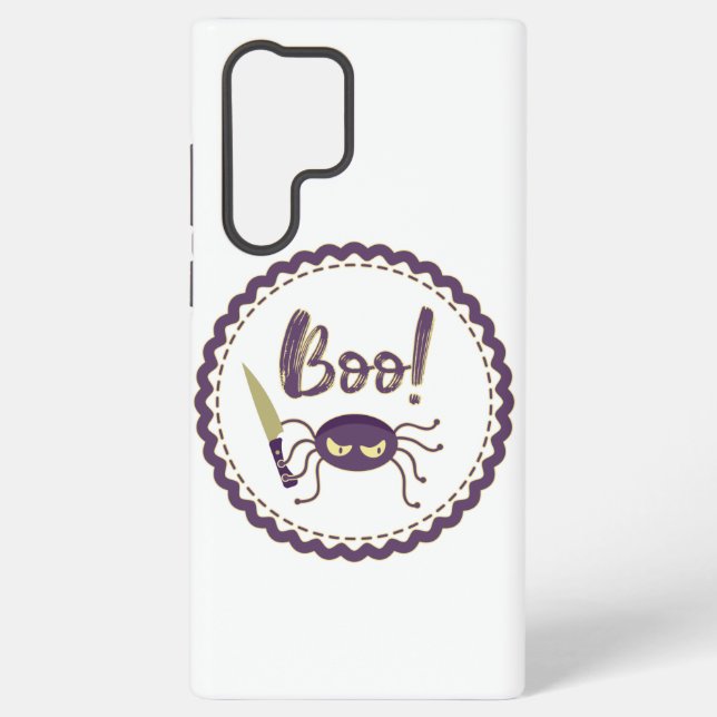 Boo funny Halloween spider character knife hand Samsung Galaxy Case (Back)
