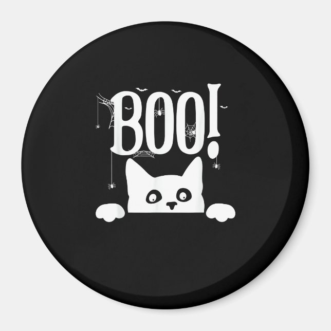 Boo! Funny Hiding Peekabo Scary Halloween Magnet (Front)