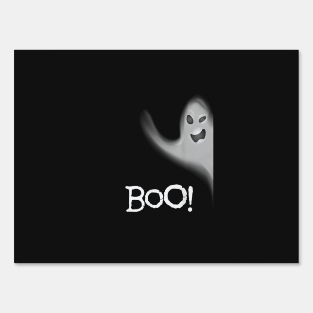 Boo Funny Hiding Peekabo Scary Halloween Sign (Front)