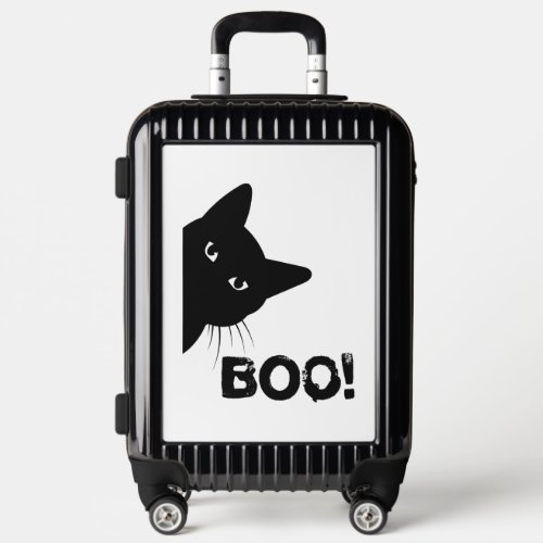 Boo  Funny Hiding Peekaboo Scary Halloween Cat Luggage