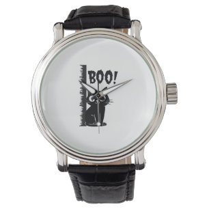 Boo! Funny Hiding Peekaboo Scary Halloween Cat Watch