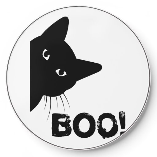 Boo!  Funny Hiding Peekaboo Scary Halloween Cat Wireless Charger
