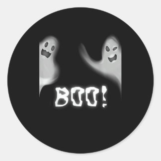 Boo! Funny Hiding Peekaboo Scary Halloween Classic Round Sticker